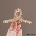 Pince à cheveux requin dorée avec strass, taille 11cm pour cheveux épais - 122# Strass Croix