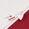 Christmas hat alloy charms with pearl accents for DIY necklace and earring accessories - 22# White Christmas Tree