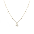 Golden Leo zodiac necklace with micro-pave crystals and dainty stone accents - Leo