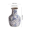 Keramikvase mit blauem Blumenmuster und Vintage Eis-Crackle-Glasur für Zuhause - A051 Blaue Blume Eis Riss Bauchige Vase