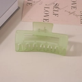 Matte green rectangular hair claw clip for women made of durable plastic material - #35 Transparent Frosted Green - 10.5cm / Bulk (No Packaging)