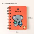 Niedliches oranges A7 Spiralnotizbuch mit Cartoon-Koala und 80 Blatt blanko Papier - Koala