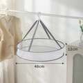 White mesh flat drying rack with grey trim and balance straps, 48cm diameter variant - Grey 48cm Single Layer