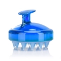 Cepillo masajeador de cuero cabelludo azul translúcido con púas de silicona suaves - Azul transparente