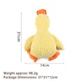 Yellow squeaky plush duck dog toy in corn fleece with 31cm height and 98g weight - Large Yellow Duck