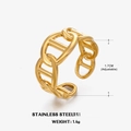 Anillo de nariz de cerdo de acero inoxidable chapado en oro 18K con banda abierta - Anillo Abierto de Nariz de Cerdo / Dorado