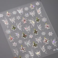 Holographic 3D butterfly and snowflake nail art stickers on sheet M-22 - Laser Christmas Butterfly Design (M-230)
