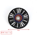 Detailansicht der handgefertigten Evil Eye Brosche mit Kristallen und Perlen - Rund Schwarz Blau Rot Konzentrisch-BE1500BK00