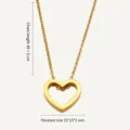 Dimensioni del pendente a cuore cavo in oro 18K con catena regolabile lunga 49+5 cm - Cuore Traforato Dorato