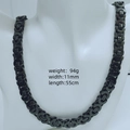 Collana a catena bizantina nera in acciaio inox per uomo 11mm 55cm peso 94g - 11mm*55cm / Nero