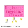 Pink silicone alphabet mold featuring 26 lowercase letters for DIY baking and fondant - Lowercase Letters / Pink