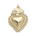 Sacred heart pendant in 18K gold-plated copper with micro-pave zircon crystals - CX165-8 Spiky Edge Sacred Heart Pendant