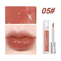 Glossy mirror water lip glaze in shade 05 with a hydrating clear glass finish - 05# Rose Orange Brown
