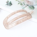 Square cutout hair clip in translucent beige resin for elegant half-up ponytails - Jelly Light Brown