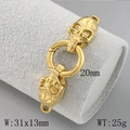 Gepolijste gouden schedel sieradensluiting voor punk kettingen en armbanden, 31x13mm - Schedel Goud (KLJ6331-Z)