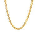 Detailed view of polished gold mariner link chain necklace with high gloss finish - Gold Color 6mm Necklace