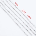 Catena a maglie in acciaio inossidabile argento per gioielli fai da te 1,3 cm - 1 Metro/Confezione / Colore Acciaio-13mm