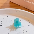 Mini translucent blue resin hair claw clip with gold France Handmade lettering - Mint Blue