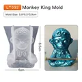 Stampo in silicone per statuetta Monkey King con risultati di colata in resina 3D - Re Scimmia