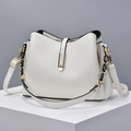 White shoulder bag with grainy texture, gold hardware and bicolor chain handle details - Off White