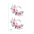Pink cherry blossom moon temporary tattoo stickers with floral design for collarbone - Moon Floral Style (LY074)
