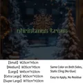 Sizing chart for Christmas tree electrostatic window stickers with five specific dimensions - Christmas Tree Banner / 25x5cm