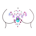 Detailed pattern of iridescent and pink acrylic rhinestones for festive body decoration - Pattern 104