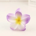 Molla per capelli a fiore di plumeria sfumata viola e gialla con finitura in resina lucida - Viola