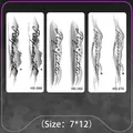 Three minimalist herbal tattoo stickers with artistic calligraphy and ink lines - Ink English