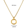 Gold stainless steel necklace with 15mm round pendant and 45+5cm adjustable chain - Spring Clasp Chain A (15mm)