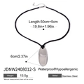 Collier étanche en acier inoxydable avec pendentif argenté sur cordon noir - Style de Cercle Argenté (JDNW2408012-S)