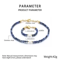Set collana e bracciale in sodalite con perla bianca e chiusura a levetta dorata - Set Oro (KS222191-Z)