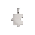 Colgante de pieza de puzzle en acero inoxidable pulido con diseño geométrico sencillo - Estilo de Rompecabezas 1 / Color Acero