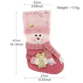Pink sequin Christmas stocking with 3D snowman and gold gift box detail - Pink Sequin Snowman Style / Pink