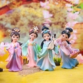 Vintage court style resin girl figurines in various colorful traditional Hanfu dresses - -35 Four Beauties Set 4pcs Medium