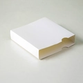 Scatola quadrata bianca in carta con design a estrazione per confezione gioielli - Bianco Semplice (manica Singola); 11*11*2cm