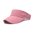 Adjustable pink open top sun visor hat in twill cotton for outdoor sports running - One Size / Pink