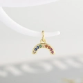 Squisito ciondolo arcobaleno placcato oro con zirconi colorati incastonati a microset - Ciondolo Arcobaleno Oro