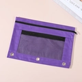 Purple double zipper mesh pencil pouch with three-hole binder ring design - Mesh Purple (Double Zipper)