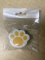Spugna per pulizia a forma di zampa di gatto gialla e bianca per rimozione calcare specchi - Imballaggio Individuale / Giallo
