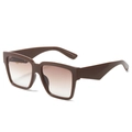 Stylish square oversized sunglasses with brown gradient lenses and thick dark frames - Tea Frame Tea Lens