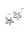 Silver stainless steel starfish charms for DIY jewelry making with dimensions 23x14mm - 14*23mm Single-sided Polka Dot Starfish / Steel