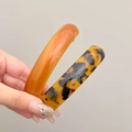 Elegant amber and tortoiseshell spring hair clips set for ponytail hairstyles - Amber + Dark Tortoiseshell