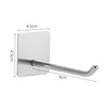 Adhesive 304 stainless steel wall hook with square base and long arm for kitchen - 9cm 135 Degree Hook [Brushed Silver]