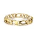 Polished gold vacuum-plated stainless steel 3:1 NK chain bracelet for men with lobster clasp - 21cm Bracelet / Gold