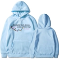 Light blue hoodie with Jingle some of the way typography and festive light bulb graphics - S / Light Blue
