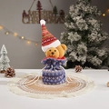 Sac cadeau de Noël ours en peluche avec cordon violet et bonnet tricoté - J-51 Sac Tricoté Ours