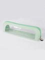 Estuche para brochas de maquillaje verde menta en cuero PU y PVC con cierre plateado - Bolsa Triangular Verde Única