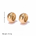 Orecchini a cerchio spessi dorati da 17mm e 10,2g in stile metallico minimalista lucido - Grande / Oro
