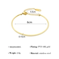 Minimalist stainless steel bangle in 18K gold finish with measurement details - Gold Minimalist Thin Bangle (SB22043005)